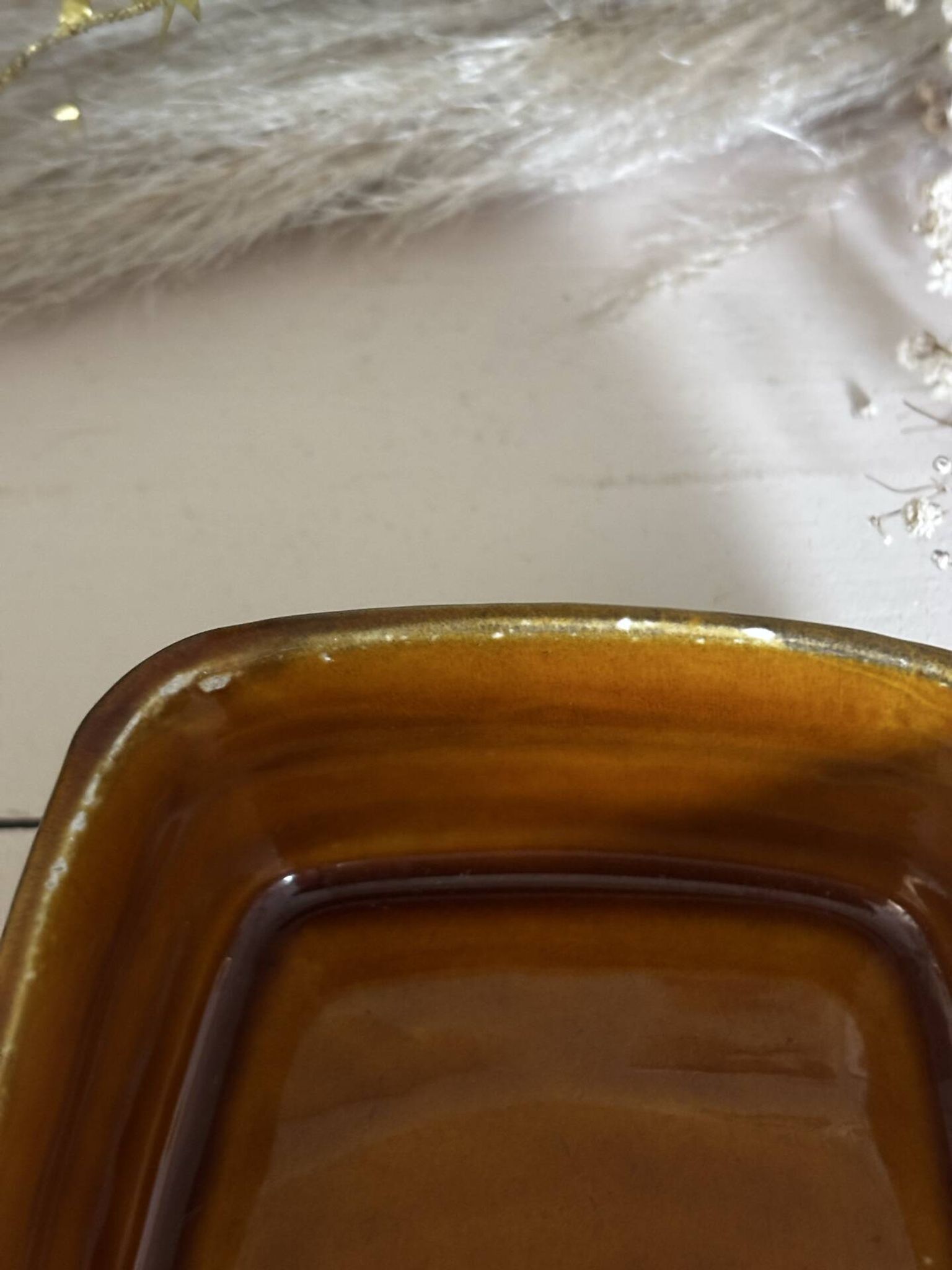 Vintage Portuguese faience butter dish with wood effect, Secla.