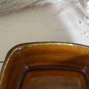 Vintage Portuguese faience butter dish with wood effect, Secla.