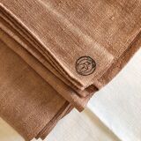 Old harvest tablecloth in hemp tinted terracotta