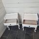 Pair of white patinated Louis XV style bedside tables
