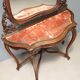 Antique console in mahogany, velvet and glass, Italy, 19th century.