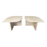 Pair of vintage travertine coffee tables or side tables, 1970s