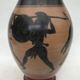 Reproduction of a Greek Attic-style black-figure vase depicting warriors