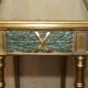 Italian vintage console with a glass mirror top.