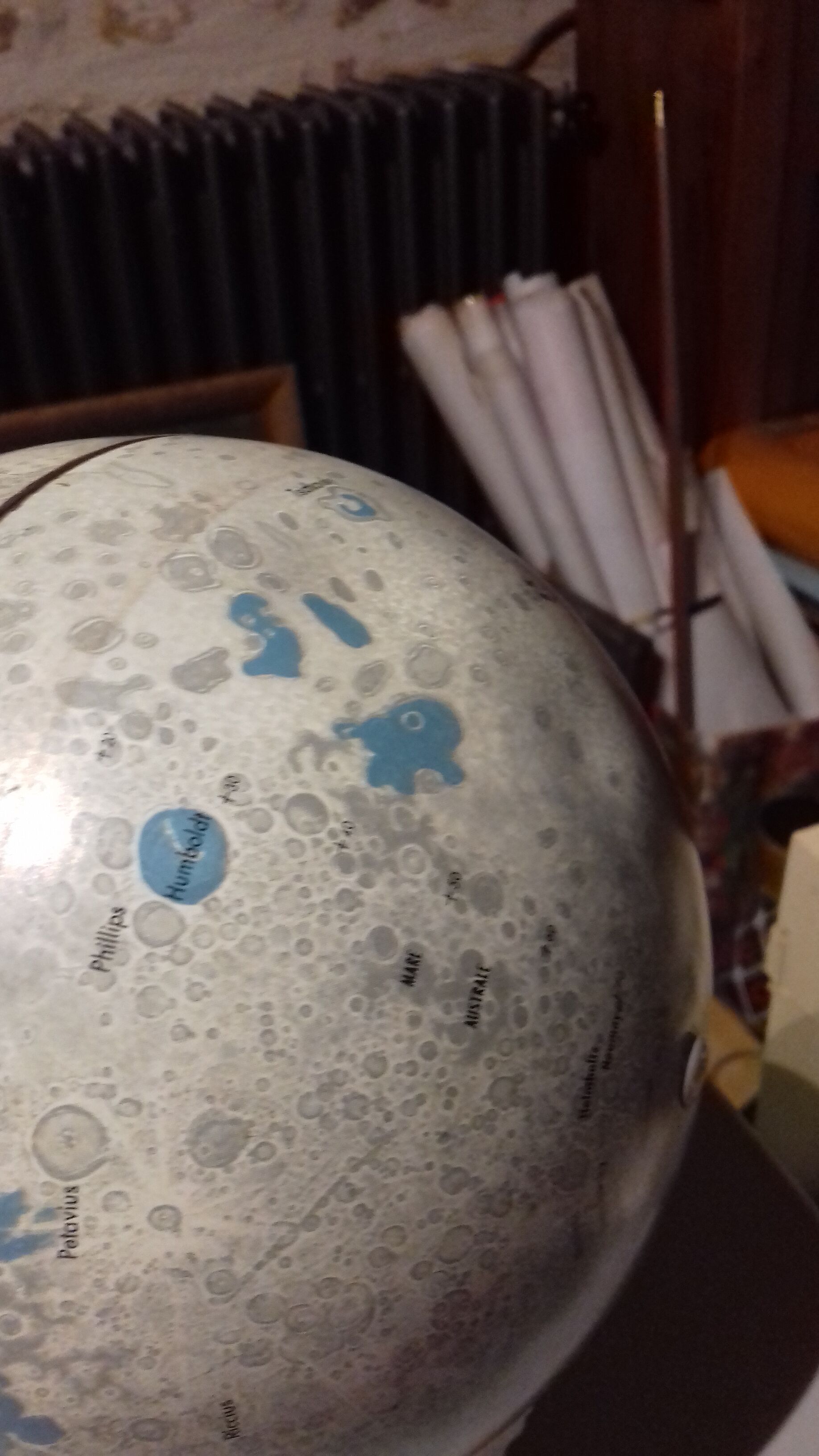 Silver lunar globe vintage 1966