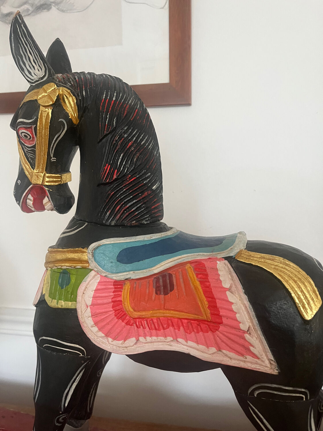 Antique wooden rocking horse