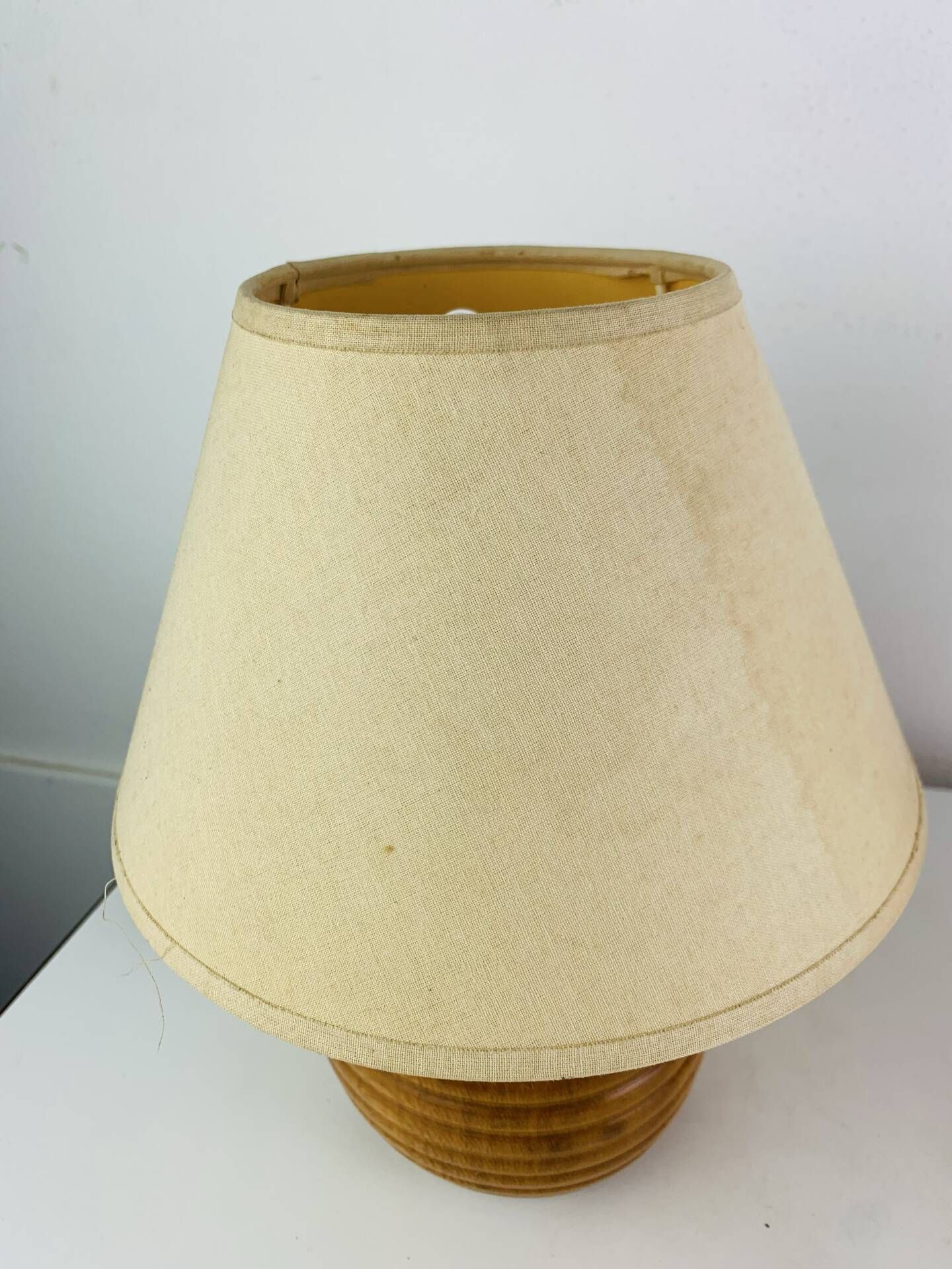 Paire de lampes boules en bois, années 80