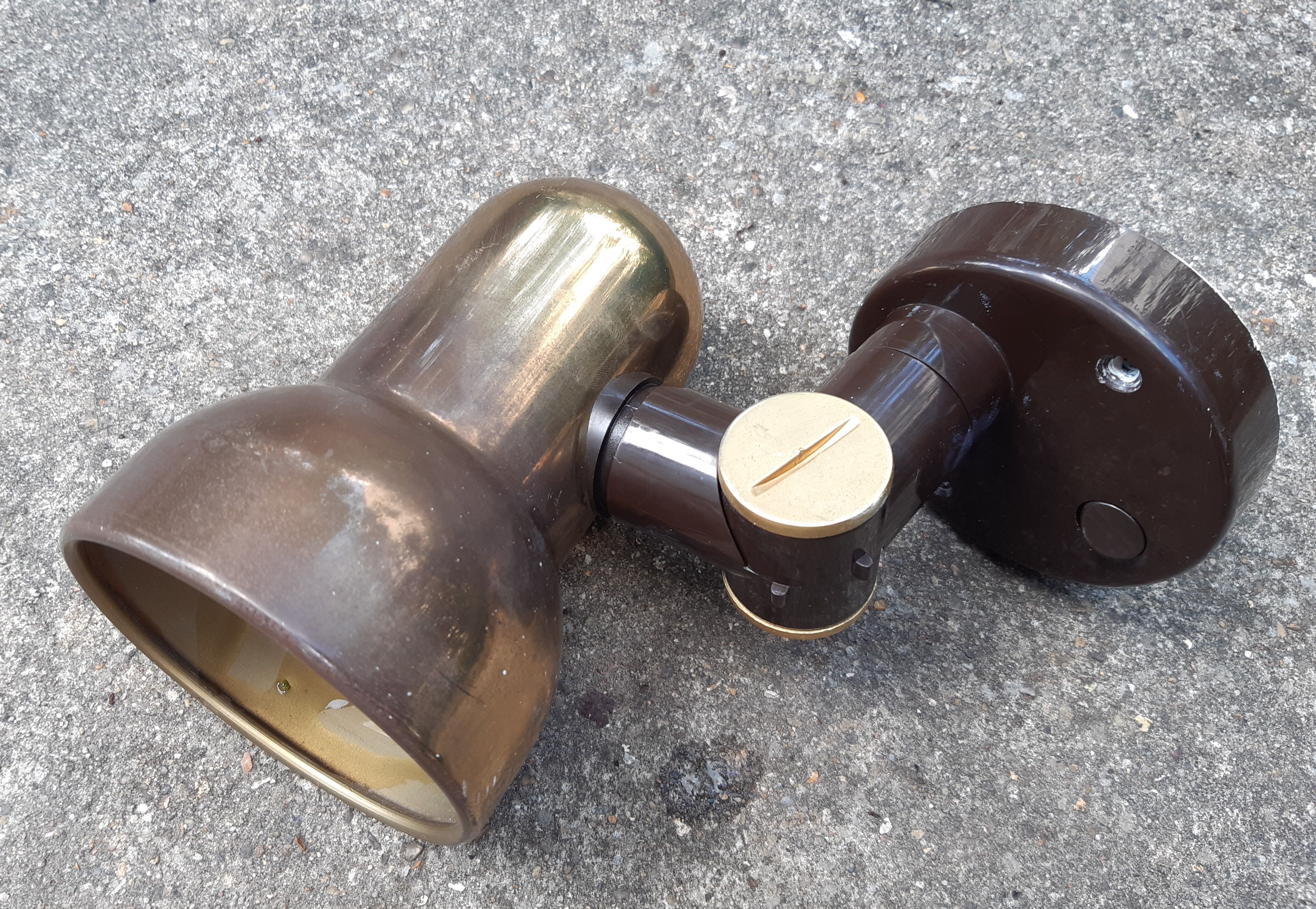 Spot lamp wall lamp Hustadt Leuchten, gold metal, vintage 70s