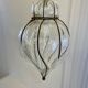 Vintage metal and blown glass lantern pendant.