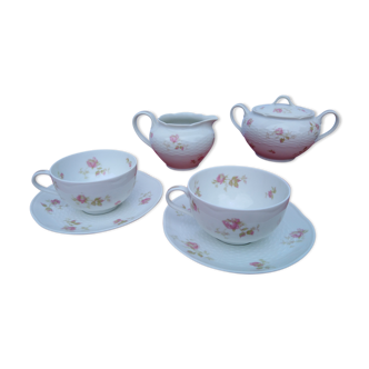 Tasse à thé, sucrier, pot à lait Théodore Haviland porcelaine