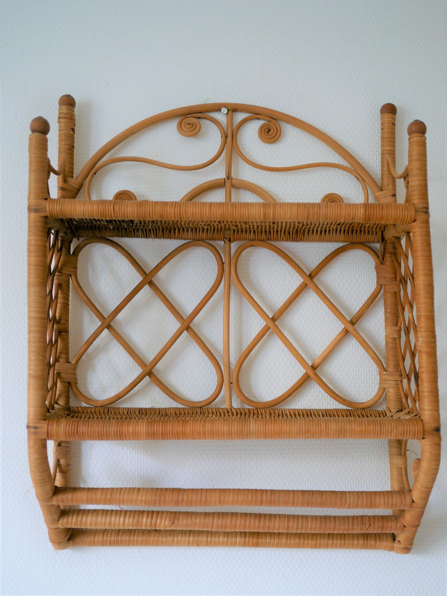 Rattan wall shelf
