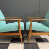 Pair of Green arm chairs 1960s
