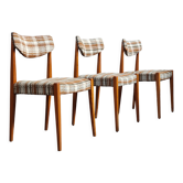 Lot de 3 chaises style scandinave tissu et bois
