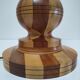 Lampe en bois tourné et incrustation de bois vintage