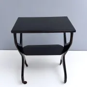 Vintage Black Ebonized Beech Serving Cart in the Style of Ico Parisi, Italy
