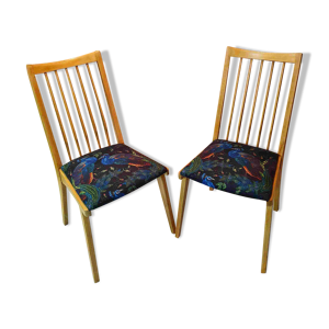 2 chaises par R. Ha?as, type 200-157, PRL des années 1960, rétro, Vintage