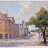 Gustav Berlin, Swedish Modern Landscape, Oil on Panel, 1962, Framed