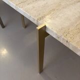 Rectangular travertine coffee table