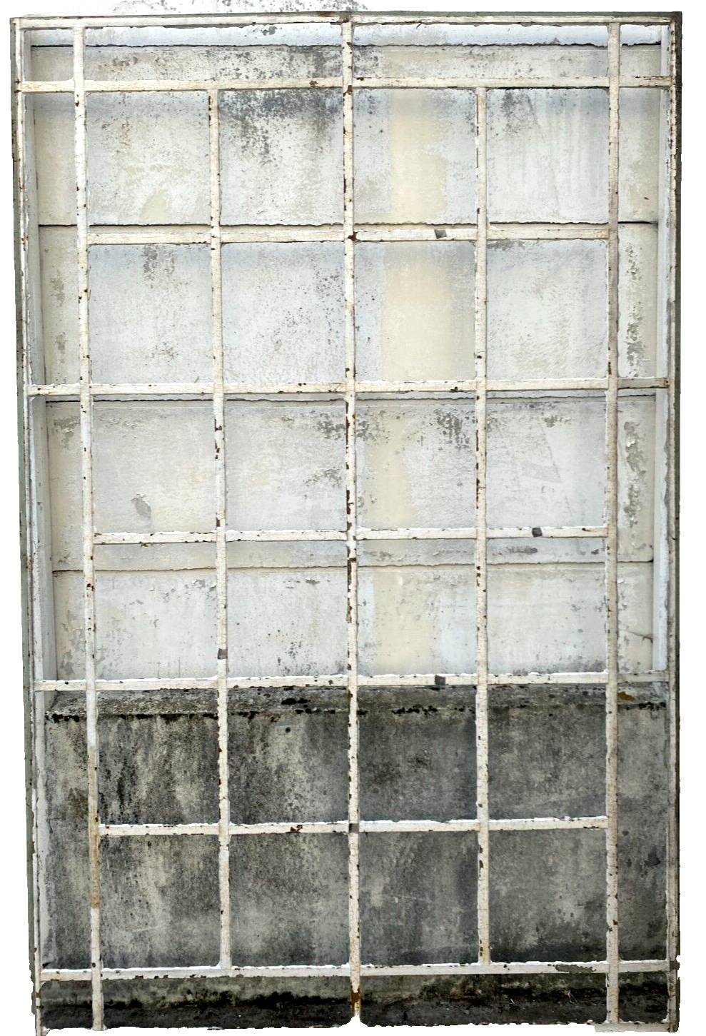 Flat iron canopy and patinated angle iron 20th century