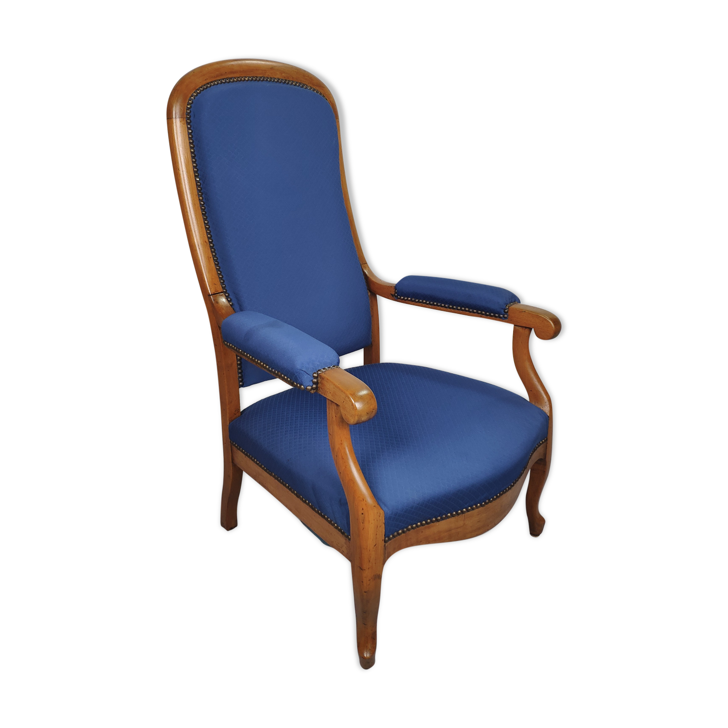 Armchair voltaire blue fabric