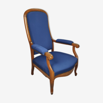 Armchair voltaire blue fabric