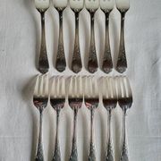 12 silver-plated dessert forks Guildar