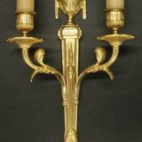 Paire de grandes appliques style Louis XVI du XIXe - bronze doré