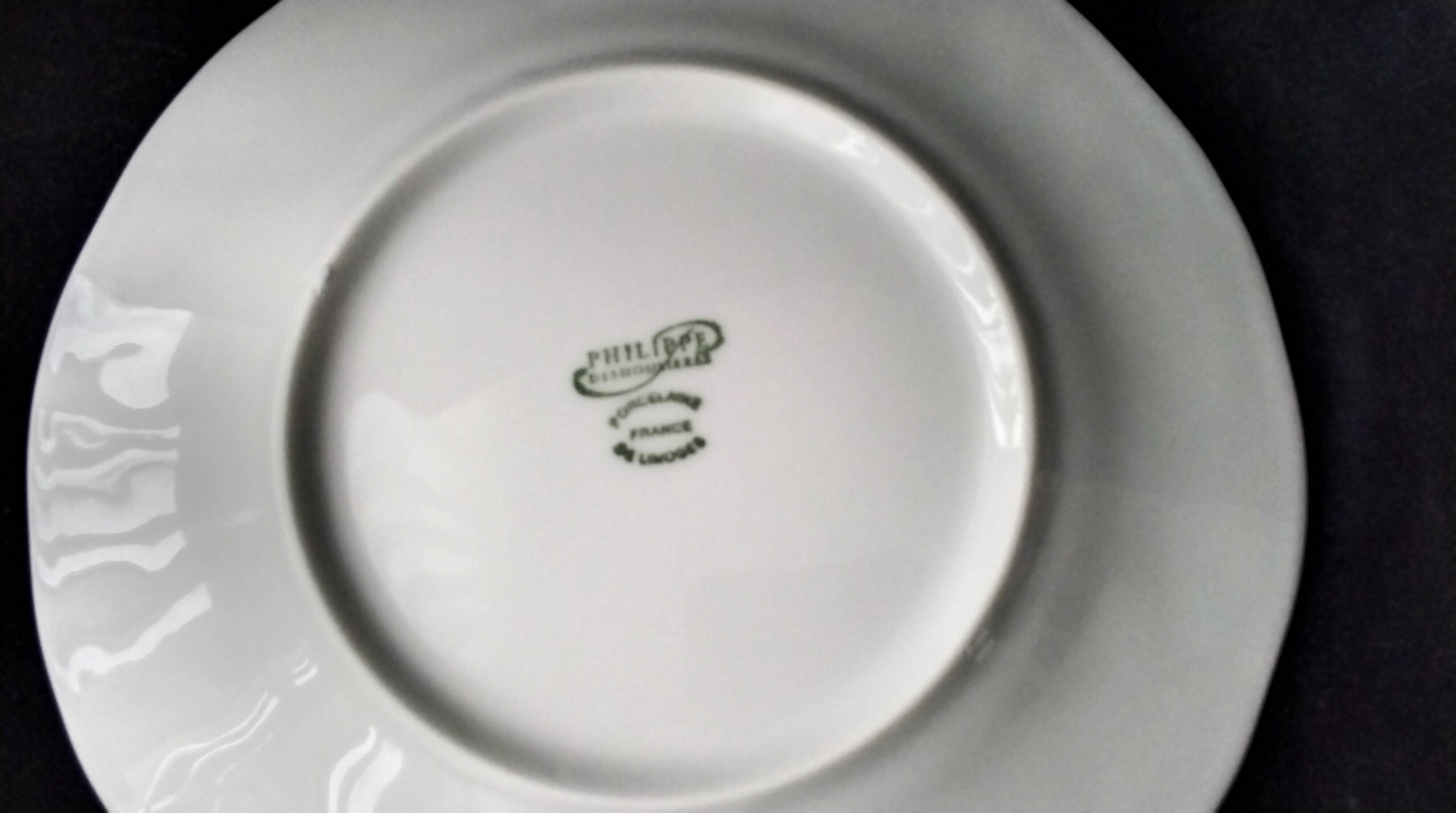 6 white Limoges porcelain deep plates