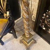 Twisted floor lamp in gilded wood