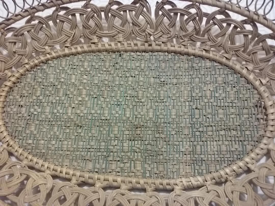 Large old oval wicker basket