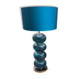 Blue blown glass lamp