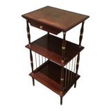 Table d'appoint en acajou, cuir et laiton