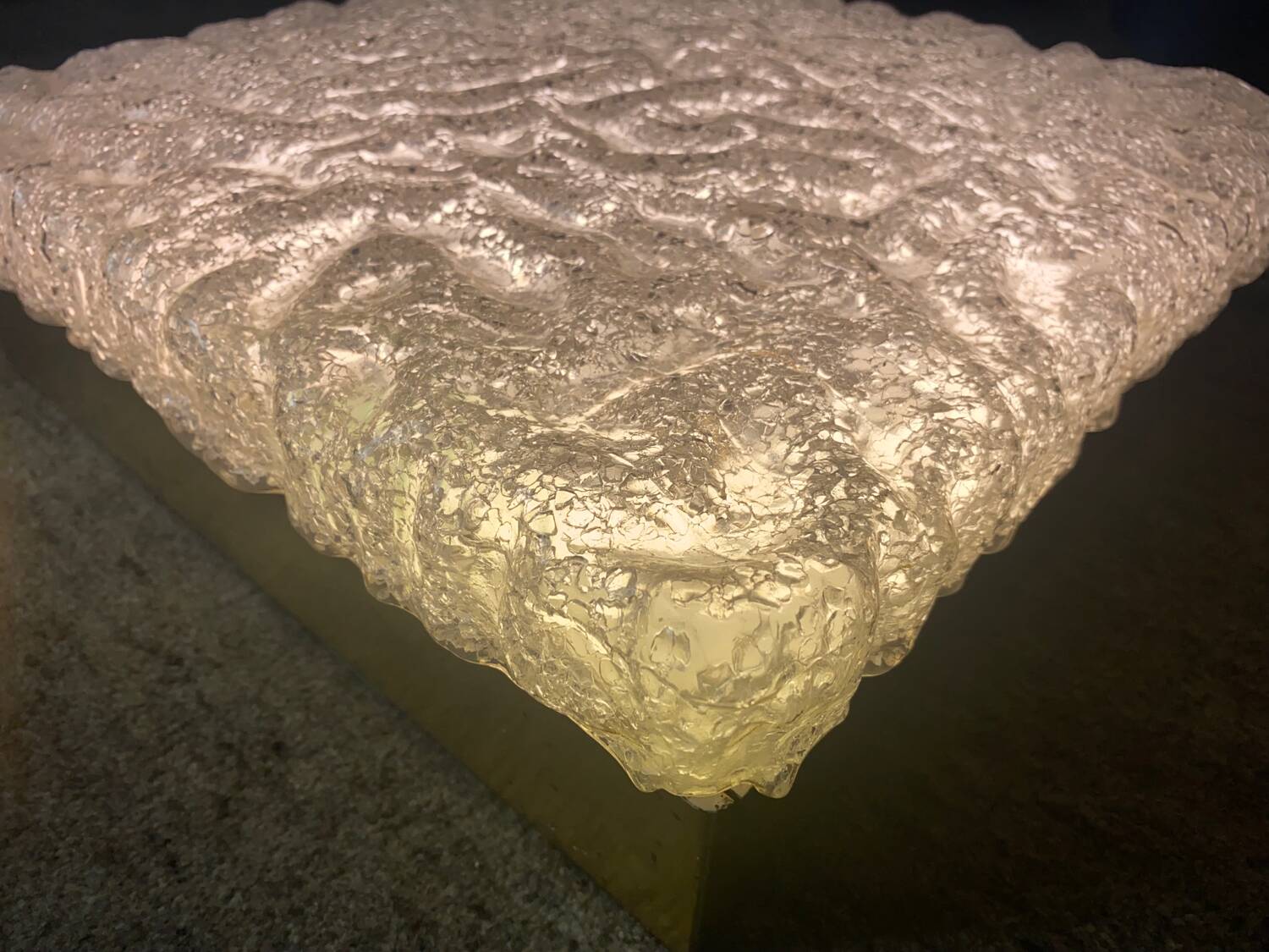 Vintage 70s square ceiling or wall light