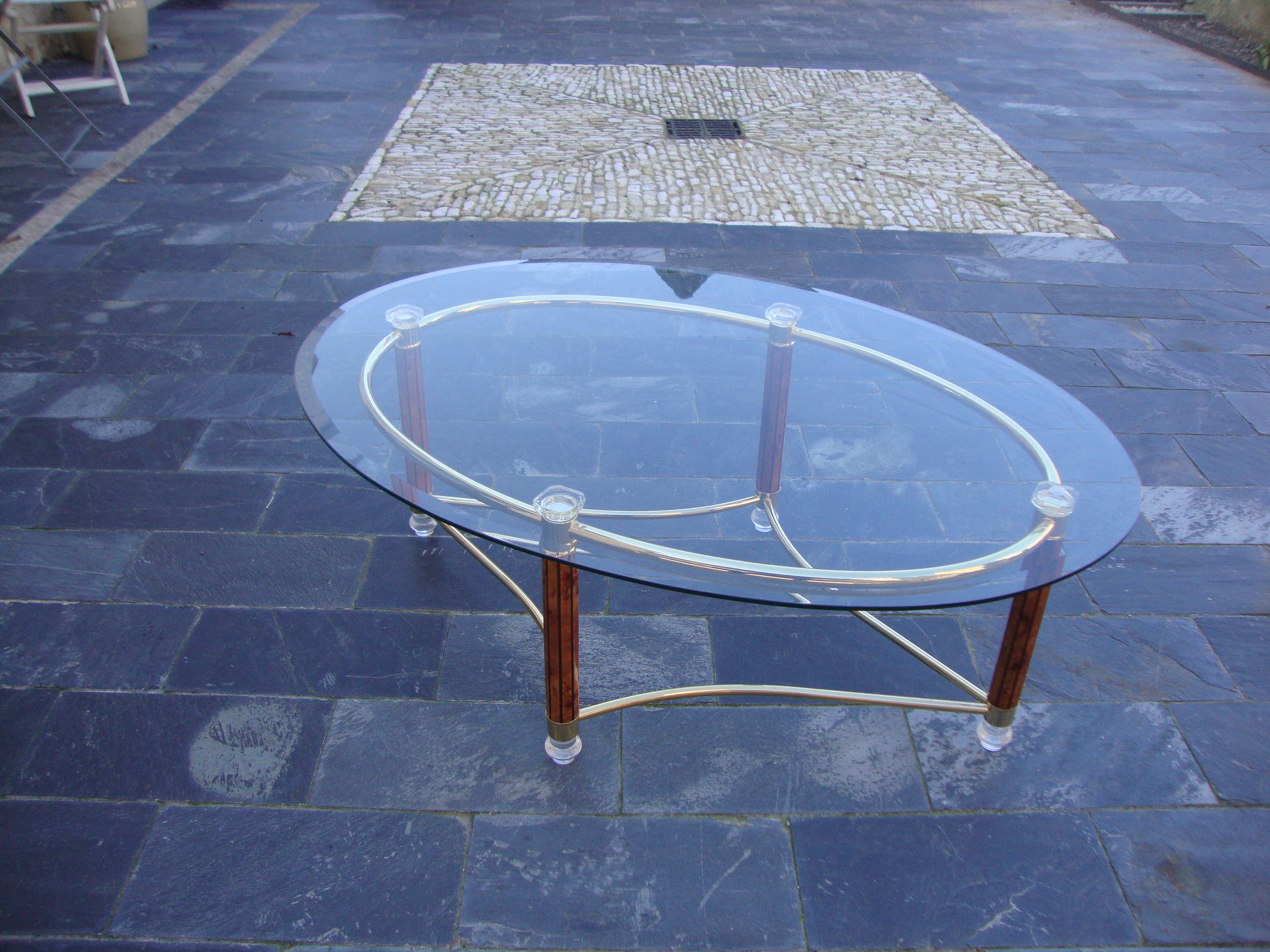 70s oval coffee table
