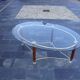Table basse ovale design années 70