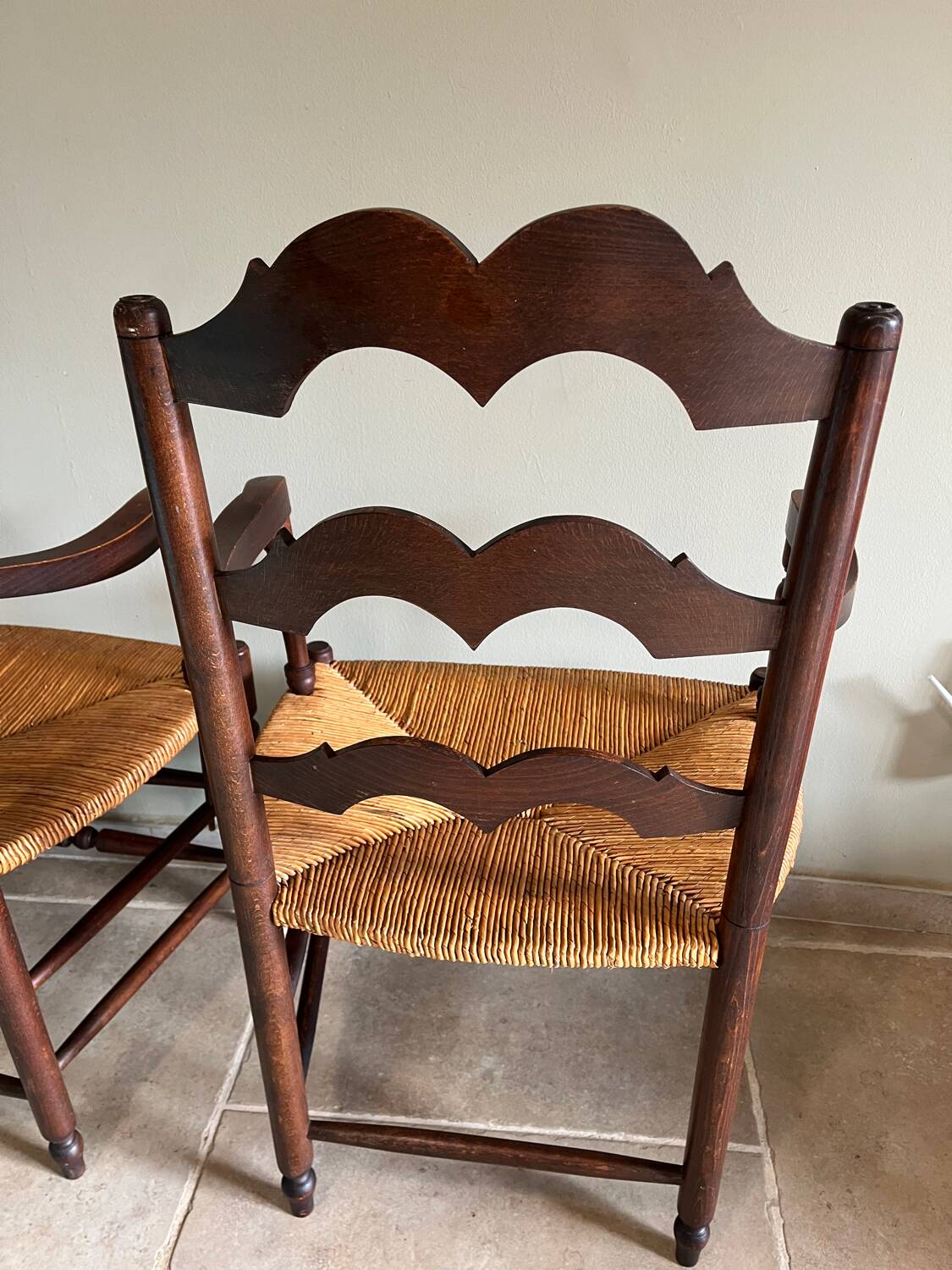 Pair of brutalist armchairs