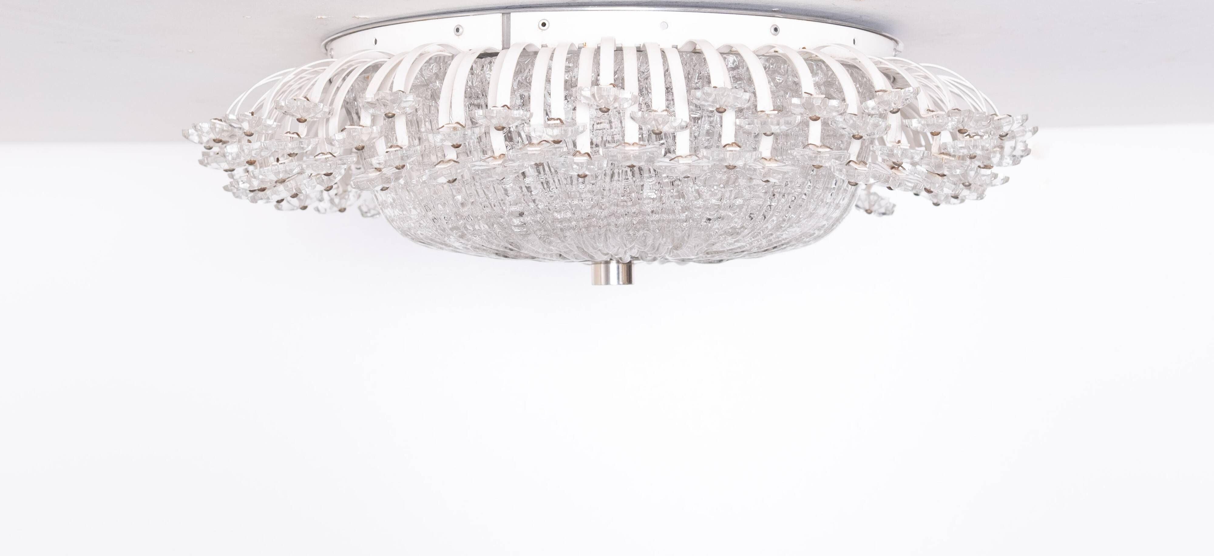 Floral Mid-Century Modern Flush Lamp Emil Stejnar 1960s Austria