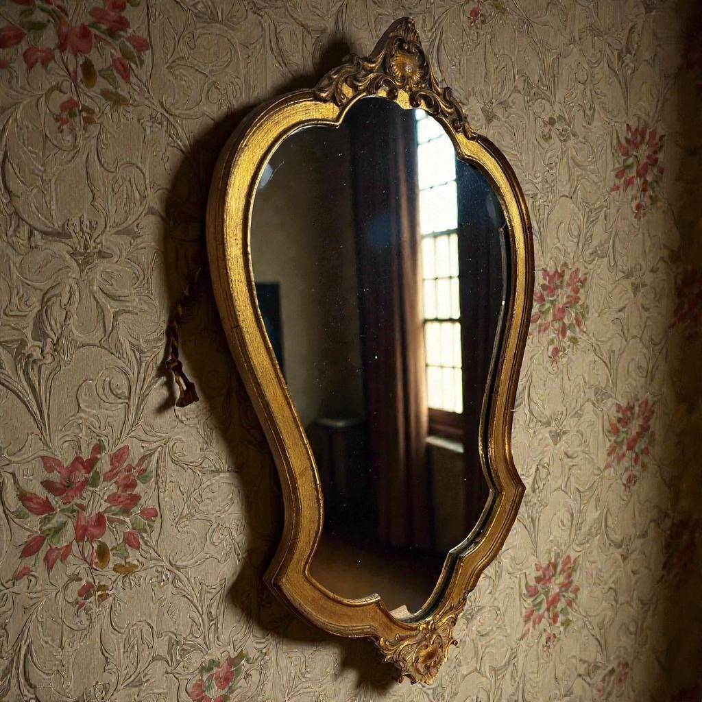 Vintage gold baroque mirror / wall mirror