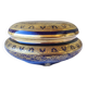Grande bonbonnière en porcelaine de Limoges - Bleu de four et or -