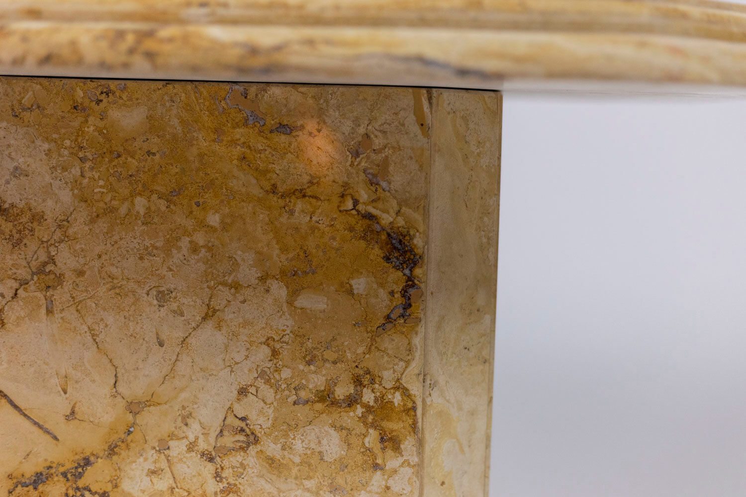 Pair of Siena marble sofa ends, 1970s