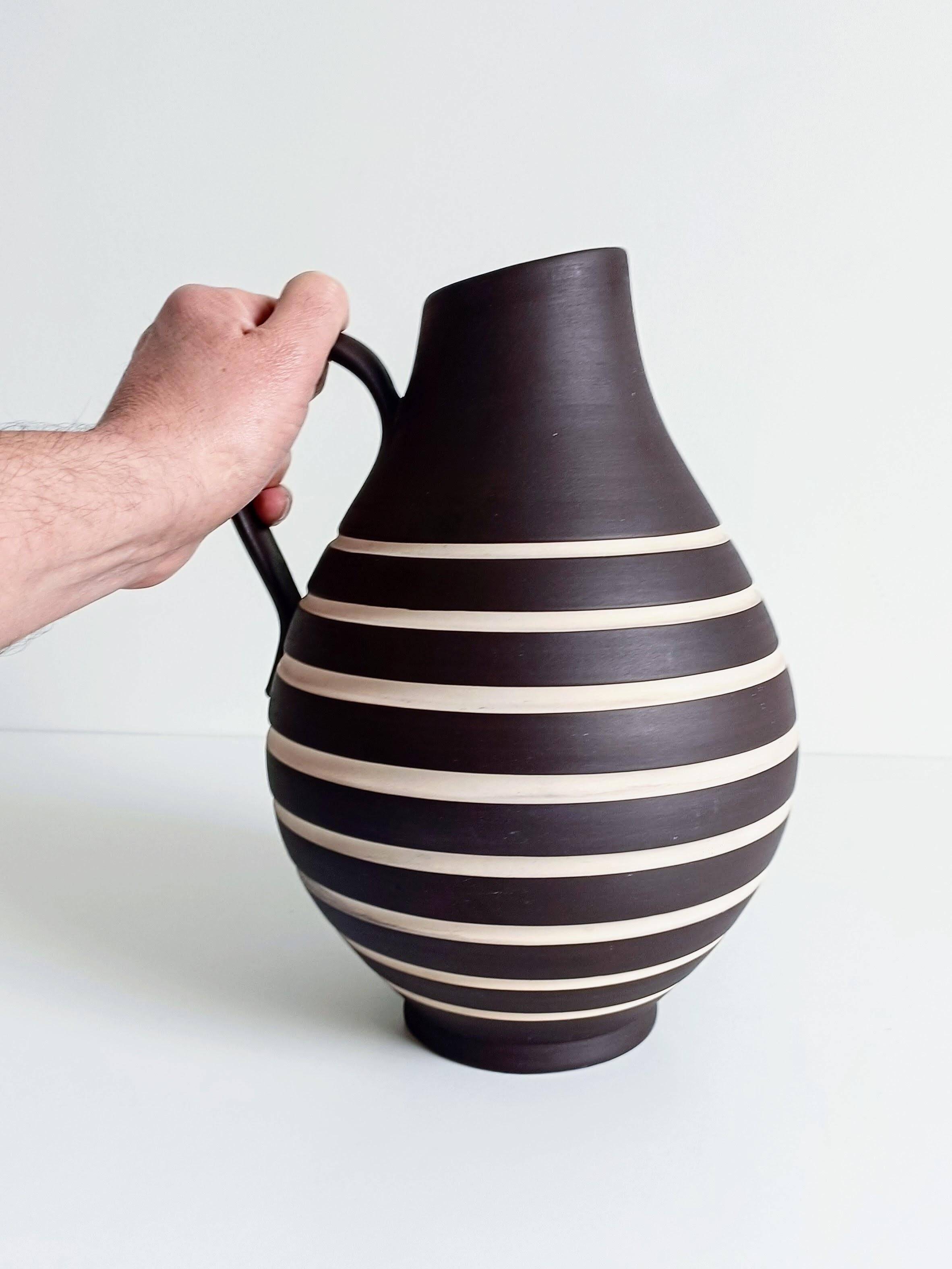 Mid-Century Modern Terracotta Pitcher by AKRU, West Germany, 1950s