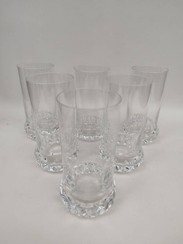 6 verres à orangeade, eau en cristal, années 70