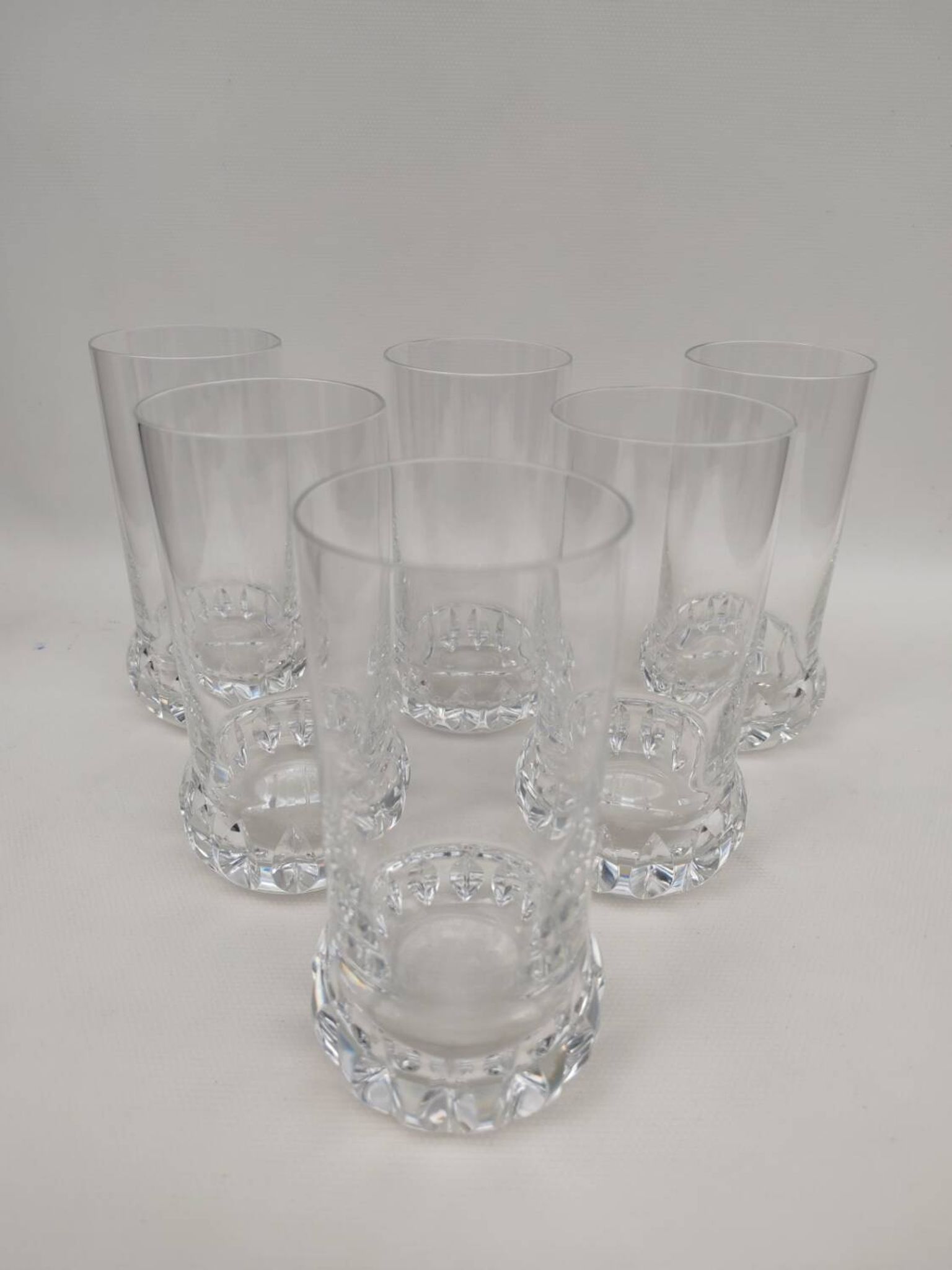 6 orangeade glasses, crystal water, 1970s