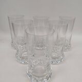 6 orangeade glasses, crystal water, 1970s