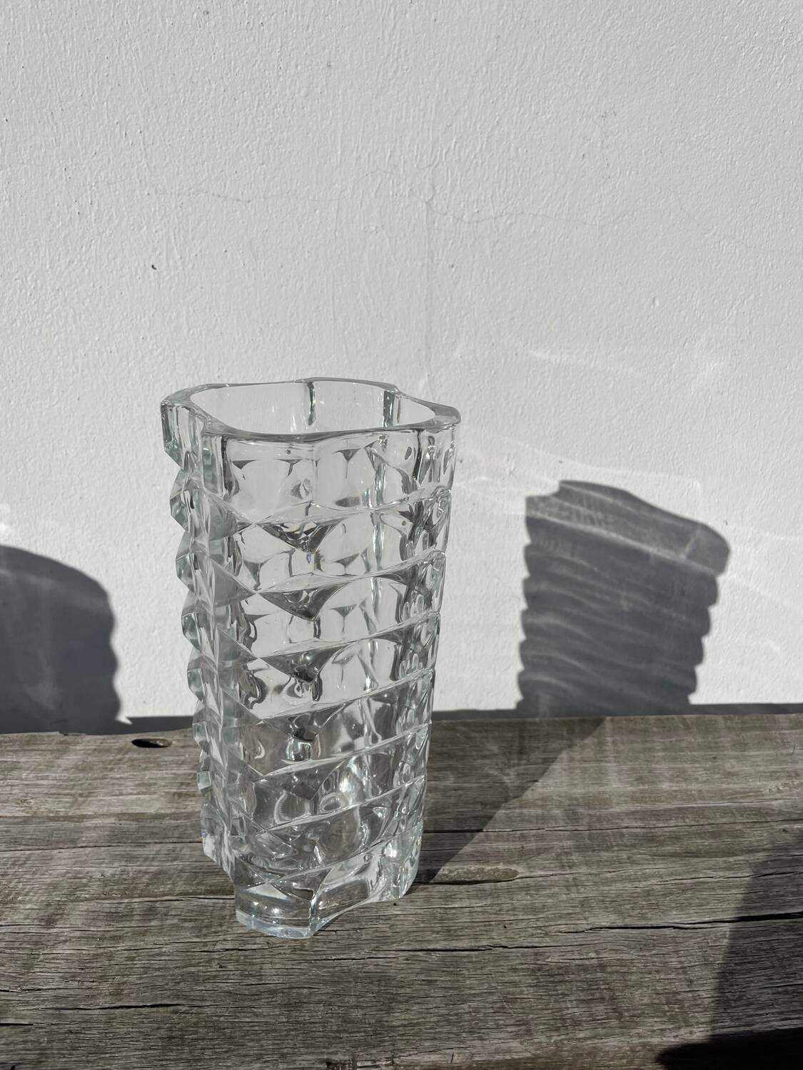 Classic clear thick glass vase