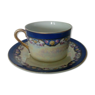 Lunch porcelain cup decoration flower garland mother-of-pearl effect