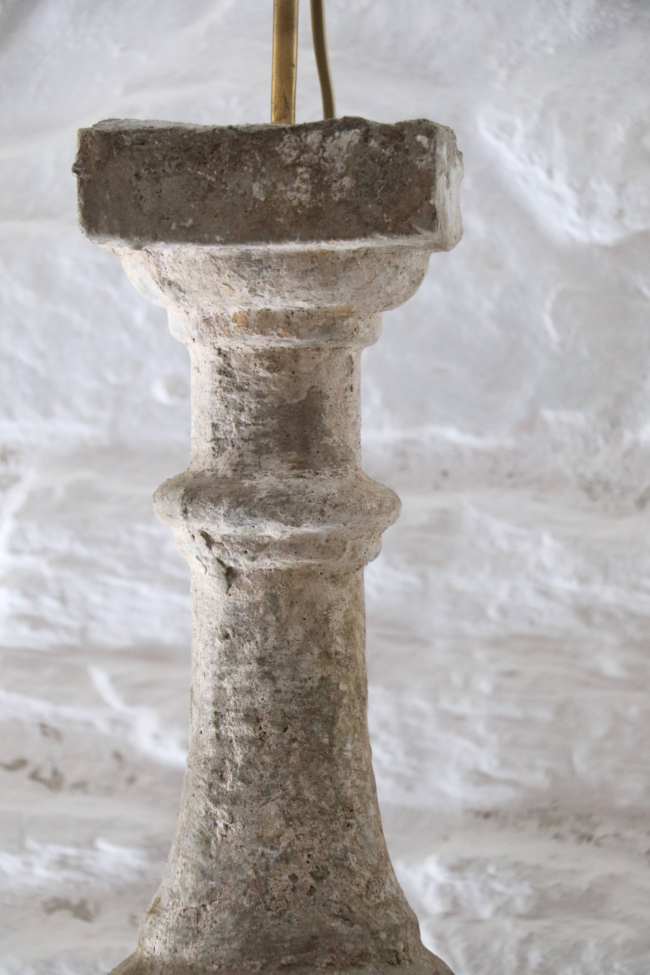 Pedestal lamp with stone base – 20th century