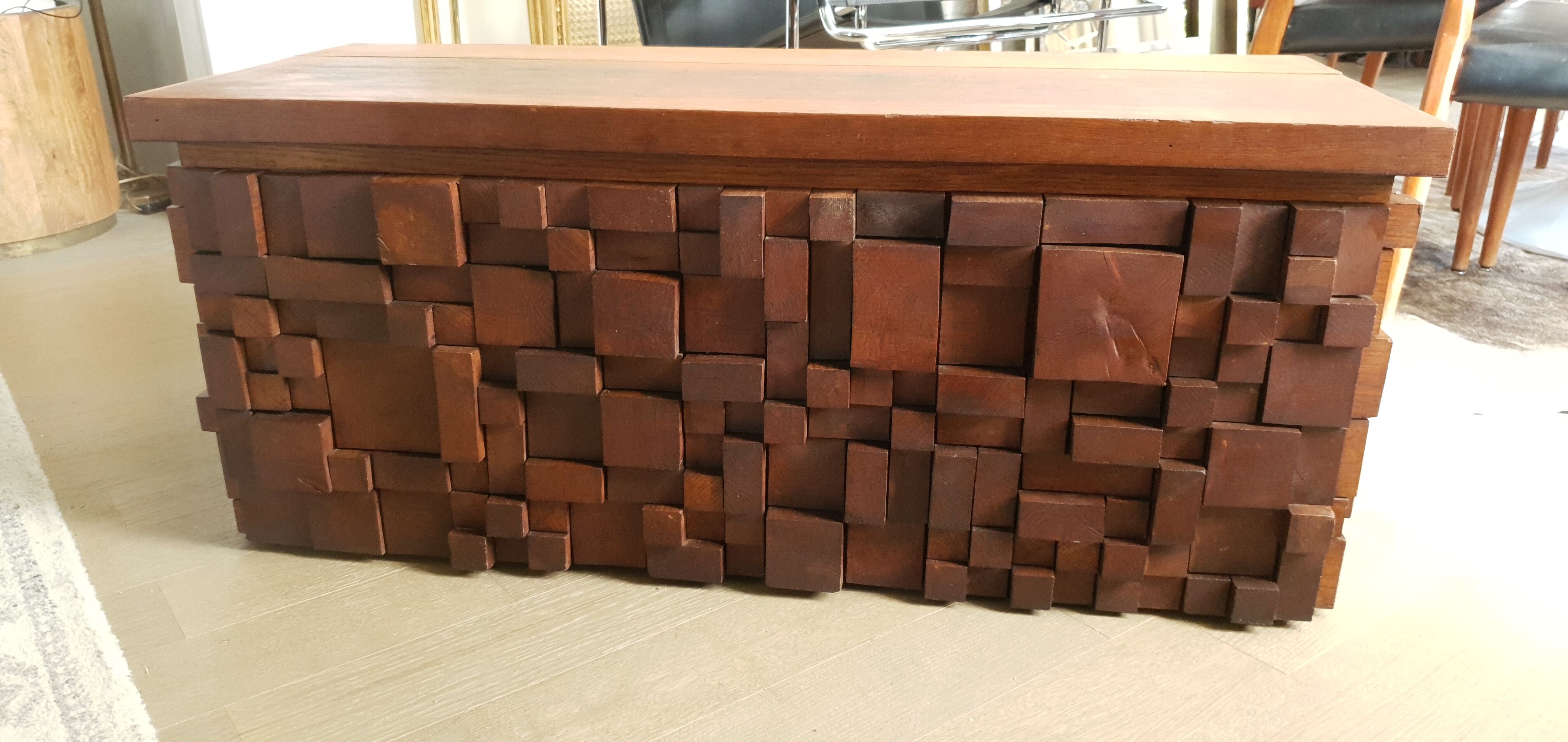 Solid oak bar chest paul evans style