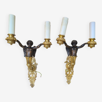 Pair of wall lamps by Maison Charles XXth