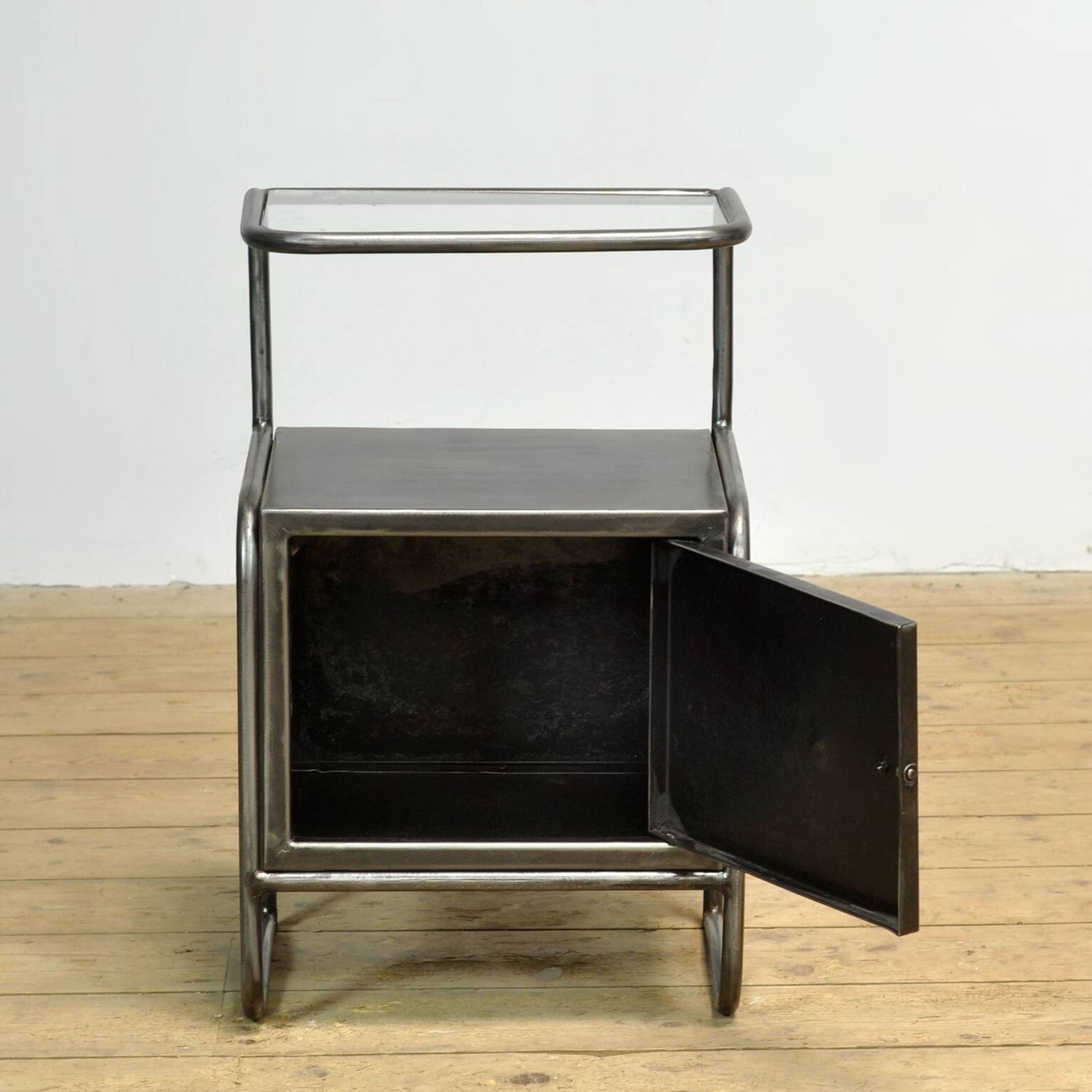 Set of iron bedside tables, 1950s